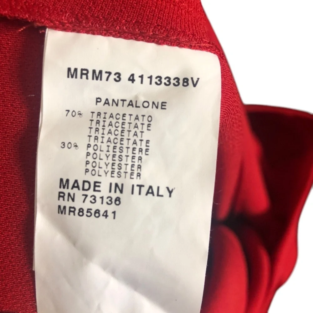 Marina Rinaldi Women's Red Tuxedo Stripe Trousers Pants Size 18 Made in Italy